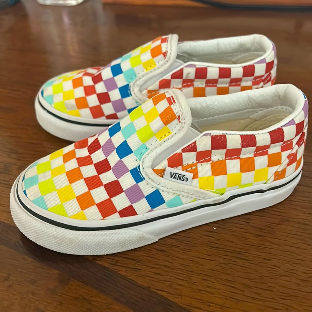 Vans toddler size 8 brand new never worn Rainbow Check